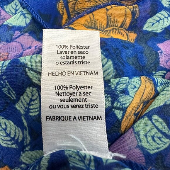 Lularoe Cardigan Women S Blue Floral Black Fringe Monroe Kimono Semi Sheer - Picture 10 of 12